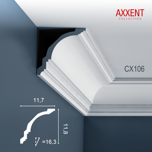Карниз CX106 Orac Axxent фото в интерьере, размеры