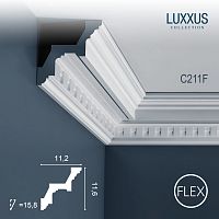 Гибкий потолочный плинтус из полиуретана C211F Orac Decor коллекция Luxxus