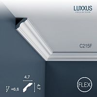 Гибкий потолочный плинтус из полиуретана C215F Orac Decor коллекция Luxxus