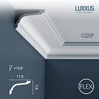 Гибкий потолочный плинтус из полиуретана C220F Orac Decor коллекция Luxxus
