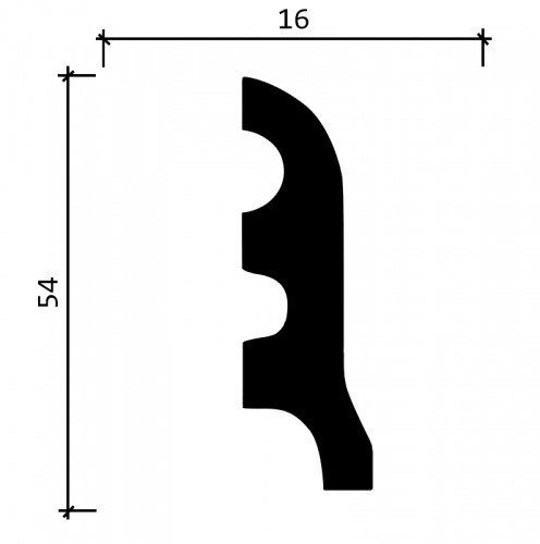 Напольный плинтус DD18 Декор Дизайн (54*16*2000) фото 3