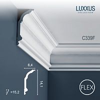 Гибкий потолочный плинтус из полиуретана C339F Orac Decor коллекция Luxxus