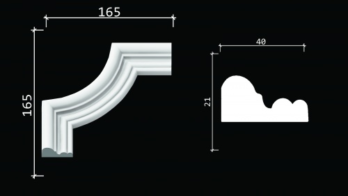 Угловой элемент C1-DD608 Декор Дизайн (165*165*40*21)