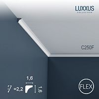 Гибкий потолочный плинтус из полиуретана C250F Orac Decor коллекция Luxxus