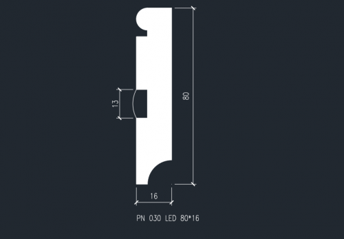 Плинтус напольный для подсветки PN 030 LED Evrowood (80*16*2000) фото 3