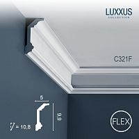 Гибкий потолочный плинтус из полиуретана C321F Orac Decor коллекция Luxxus