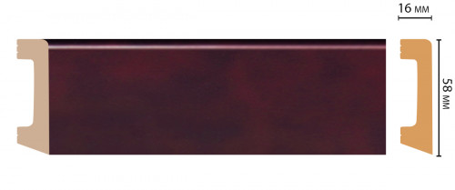 Плинтус напольный DECOMASTER D234-62 ШК/15 (58*16*2400мм)