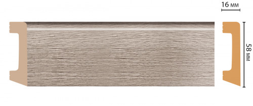 Плинтус напольный DECOMASTER D234-77ДМ (58*16*2400 мм)